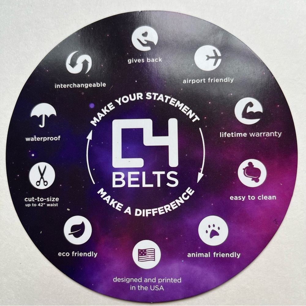 C4 Belt  - Blue Taco Print Design, One Size, NIB - Picture 6 of 7